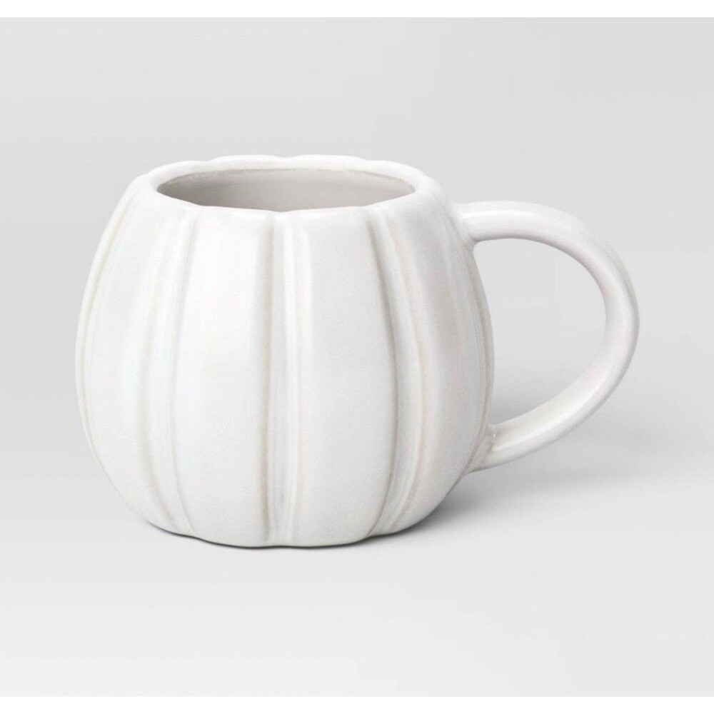 Halloween White Pumpkin Stoneware 15.2 oz Mug Hyde & Eek